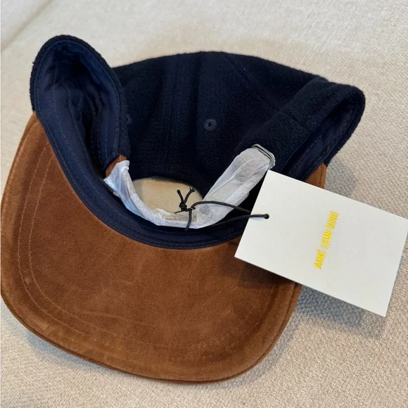 Aime Leon Dore Moleskin Suede Brim Country Hat, Navy Blue/Brown, NWT
